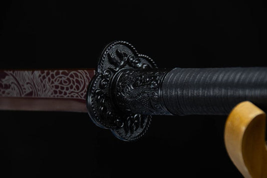 Handmade High Carbon Steel Archaic Blood Dragon Tang Heng Sword