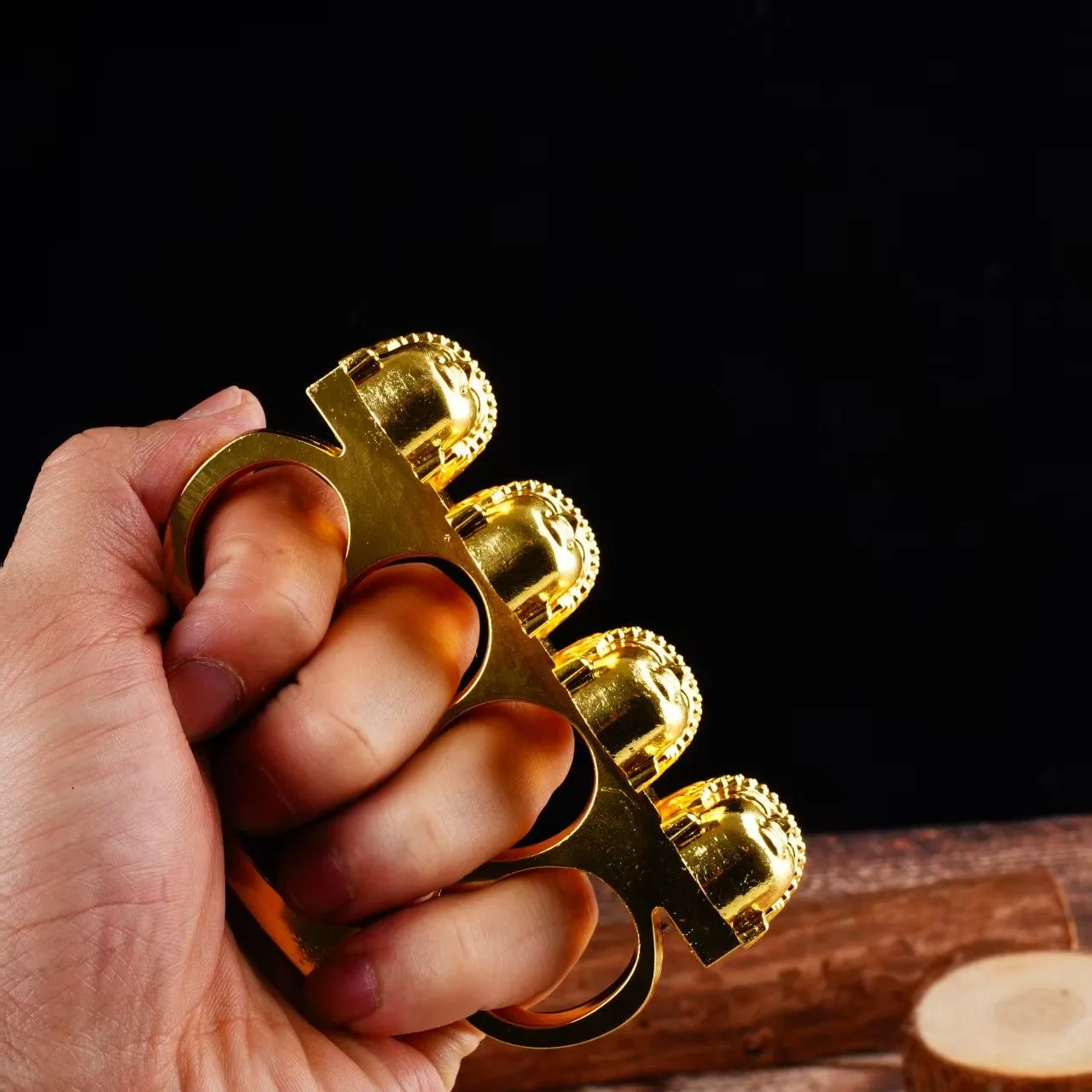 Buddha-head Brass Knuckles Metal Vintage Self-defense