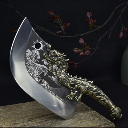 Chivalry Knife Bone Cutting Knife Green Dragon Full Brass Handle
