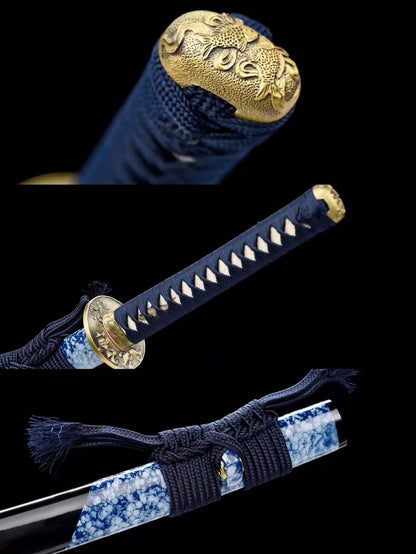 Damascus Samurai Katana [Auspicious Cloud Fighting Sword]