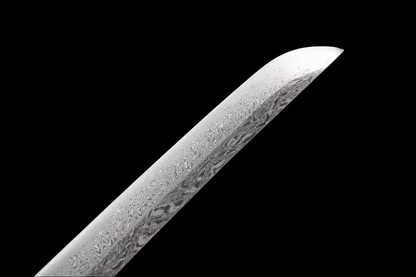 Damascus Samurai Katana [Silver Dragon Fighting Sword]