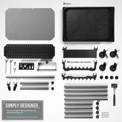 Mobile Tackle Station - Cart w/ 16 Slot Fishing Rod Holder