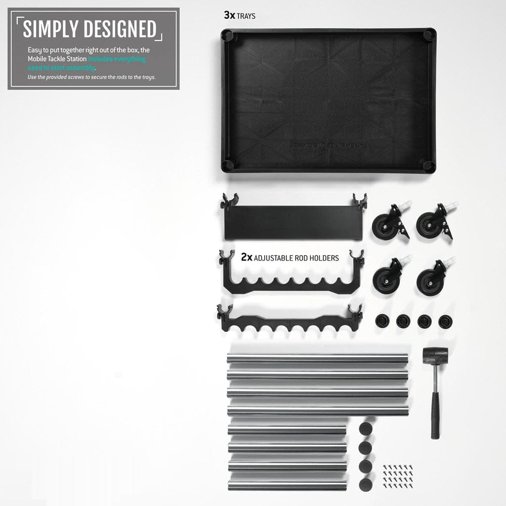 Mobile Tackle Station - Cart w/ 16 Slot Fishing Rod Holder
