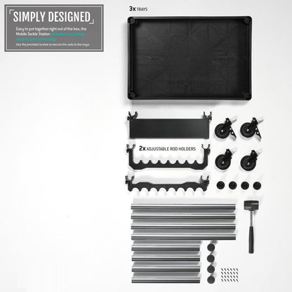 Mobile Tackle Station - Cart w/ 16 Slot Fishing Rod Holder