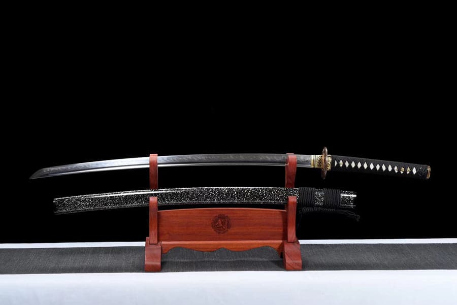 Hand Forged Japanese Samurai Katana Auspicious Clouds &Beasts T10 Turns the soil to burn blade