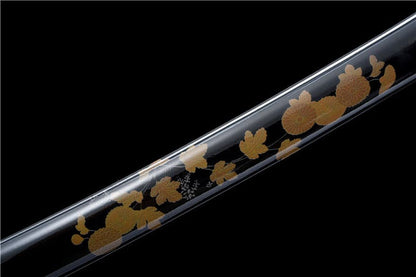 Hand Forged Japanese Samurai Katana Bitter Cold Fragrance Pattern Steel Blue Blade