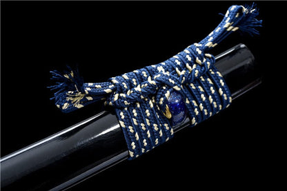 Hand Forged Japanese Samurai Katana Bitter Cold Fragrance Pattern Steel Blue Blade