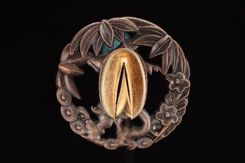 Hand Forged Japanese Samurai Katana Dragonfly Specialty leaf pattern burnishing blade