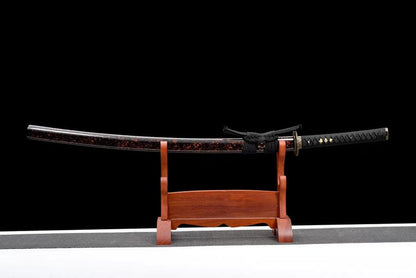 Hand Forged Japanese Samurai Katana Pan Dragon Knight T10 Carbon steel Turns the soil to burn blade