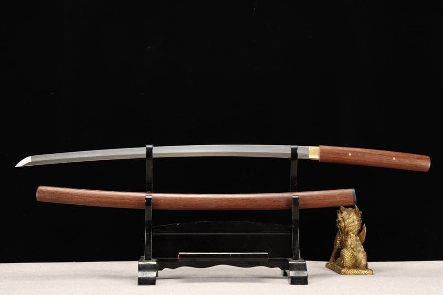 Hand Forged Japanese Samurai Katana T10 Burning edge Rosewood One-piece forging