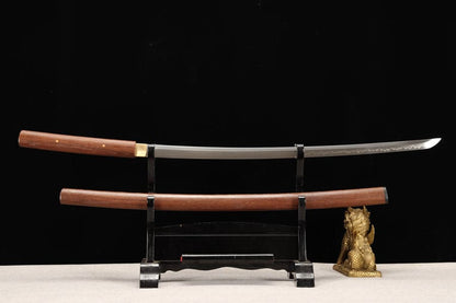 Hand Forged Japanese Samurai Katana T10 Burning edge Rosewood One-piece forging