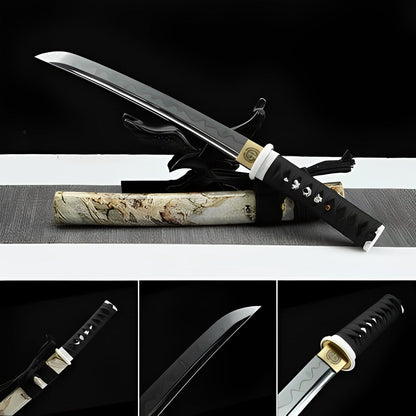 Hand Forged Japanese Tanto Darkness Short Sword 1095 Carbon steel