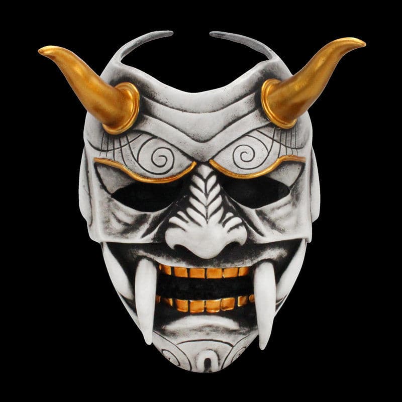 Hand-Made Japanese Hannya Fangs Resin Oni Mask