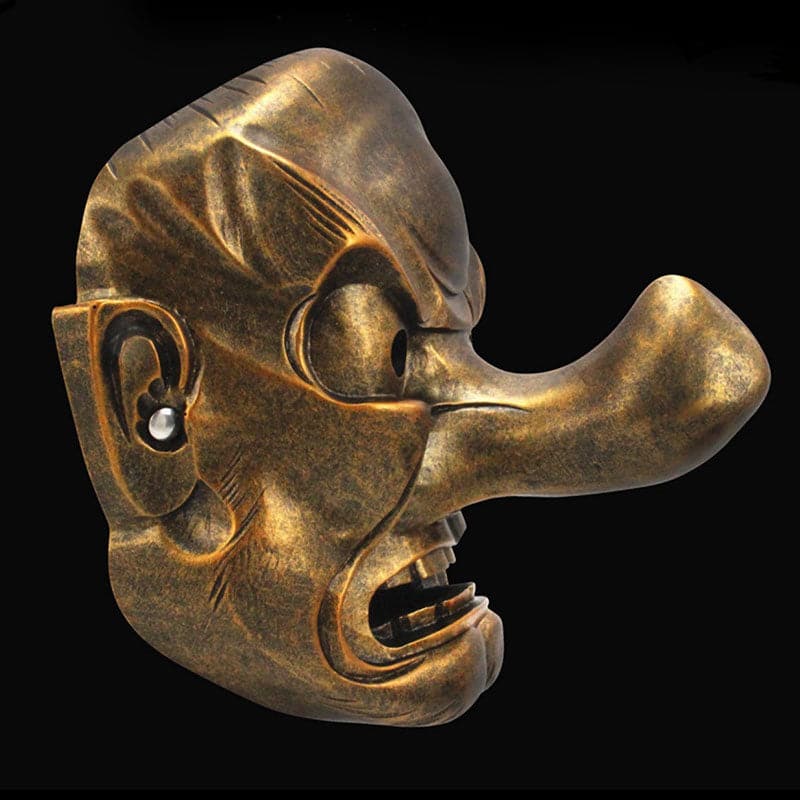 Hand-Made Japanese Hannya Red Tengu Resin Oni Mask