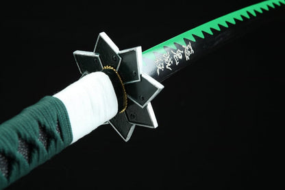 Handmade Anime Katana Demon Slayer Sanemi Shinazugawa Nichirin Sword 1045 High Carbon Steel Black