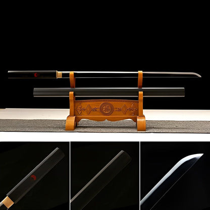 Handmade Anime NARUTO Sasuke Kusanagi-No-Tsurugi Sword Shirasaya Ninja Sword Spring Steel WhiteBlade