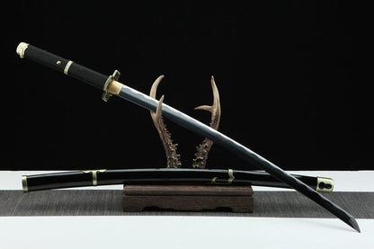 Handmade Anime One Piece Roronoa Zoro's Yubashiri Sword 1045 High Carbon Steel Black