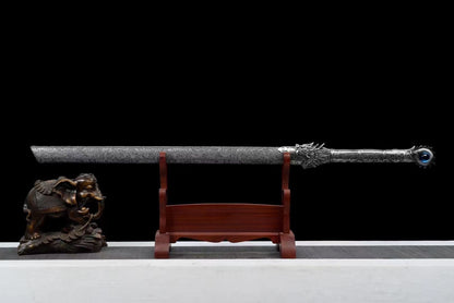 Handmade Ao Tian Manganese Steel Chinese Sword Baked blue engraving