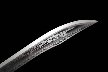 Handmade Beast Demon Oxtail Blade High Manganese Steel Corrosion pattern