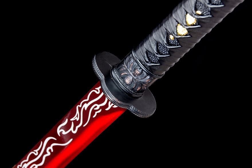 Handmade High Manganese Steel Red Flame Chinese Sword With Red Blade