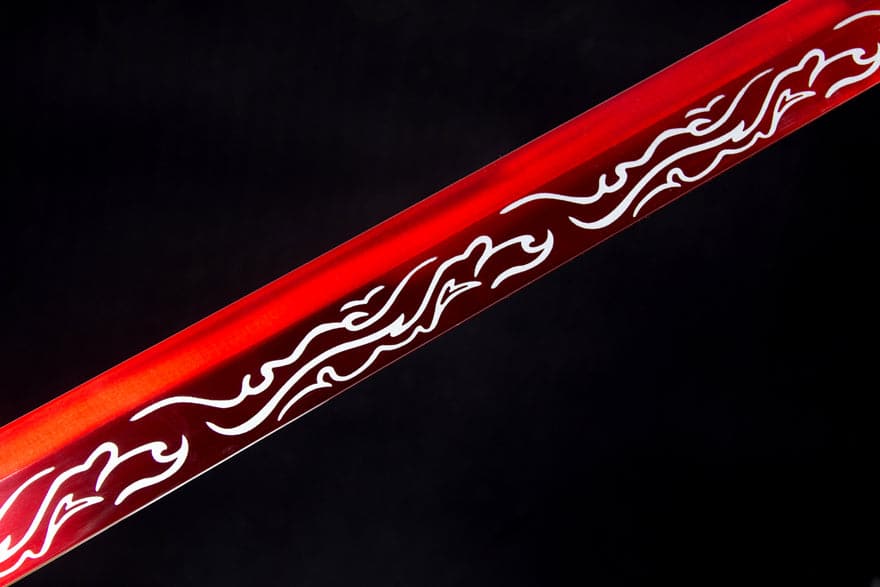 Handmade High Manganese Steel Red Flame Chinese Sword With Red Blade