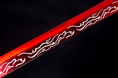 Handmade High Manganese Steel Red Flame Chinese Sword With Red Blade