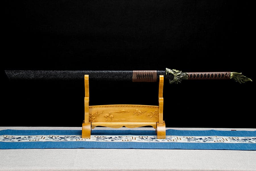 Handmade High Manganese Steel Thorny Dire Wolf  Chinese Sword With Black Sheath