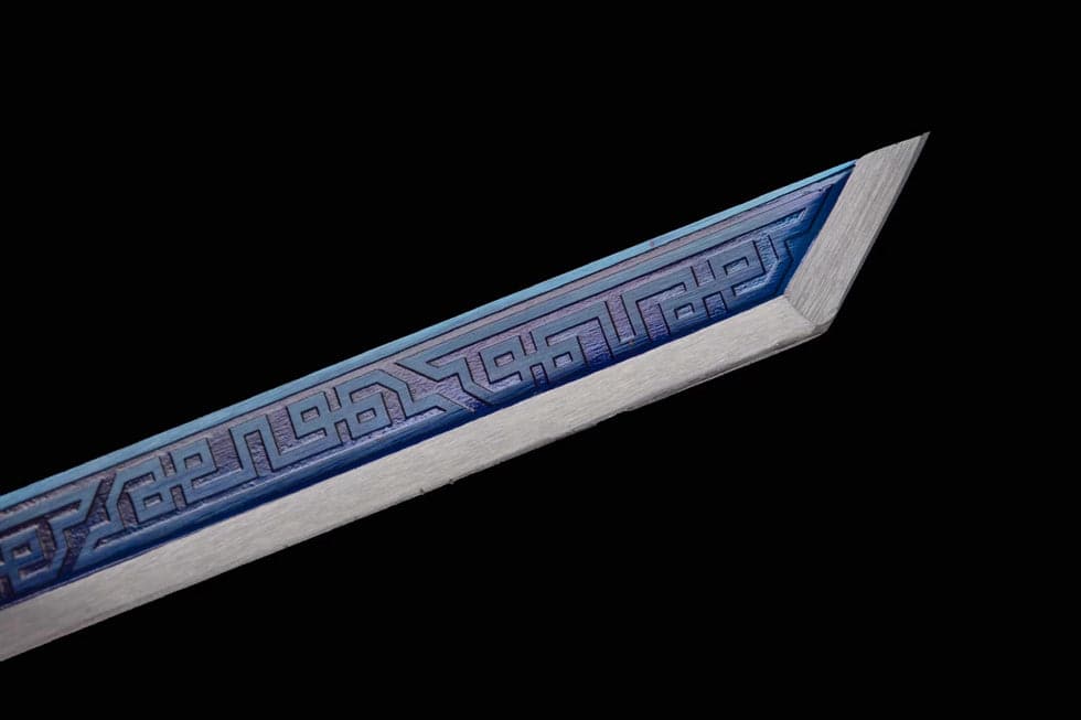 Handmade High Manganese Steel Whitefish Chinese Sword With Baked Blue Blade