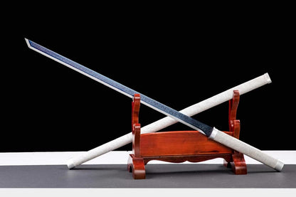 Handmade High Manganese Steel Whitefish Chinese Sword With Baked Blue Blade