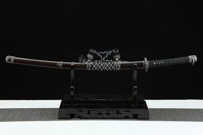 Handmade Japanese Tachi Odachi Sakura Pattern Steel High Ebony