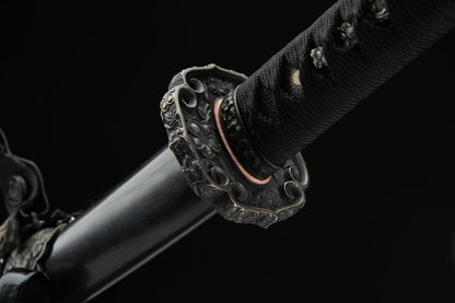 Handmade Japanese Tachi Odachi Sakura Pattern Steel High Ebony
