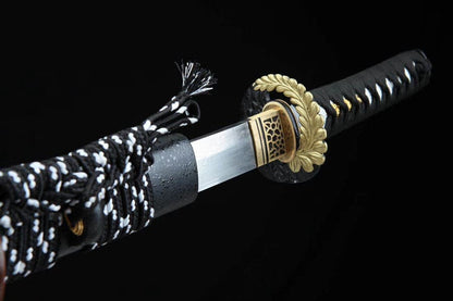 Handmade Japanese Wakizashi Black Moon Damascus Steel