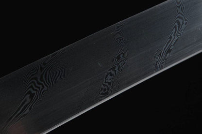 Handmade Japanese Wakizashi Black Moon Damascus Steel
