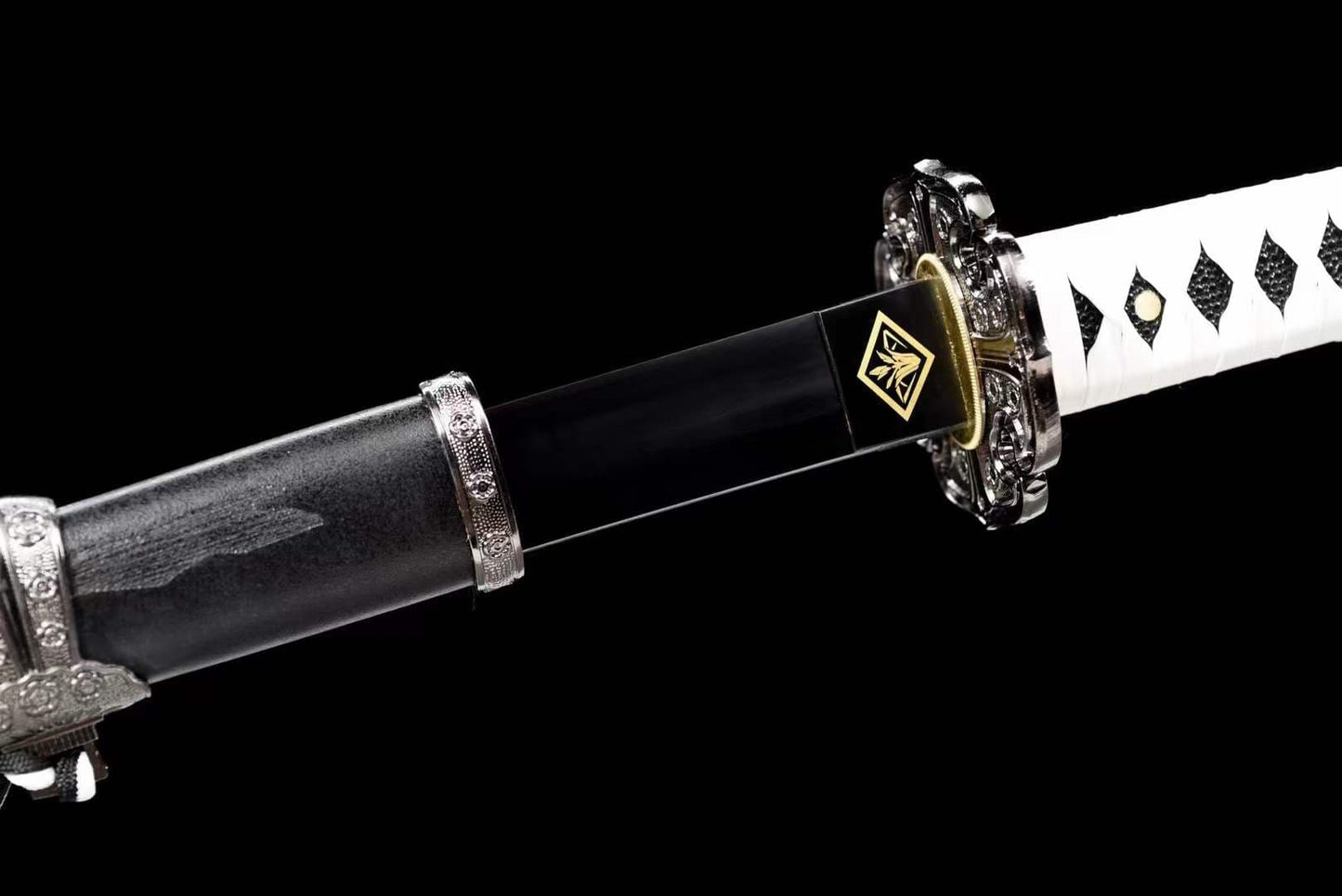 Handmade Undead Cut Katana Sword, Sekiro: Shadows Die Twice Japanese Samurai Sword, Black Manganese Steel Blades, Full Tang