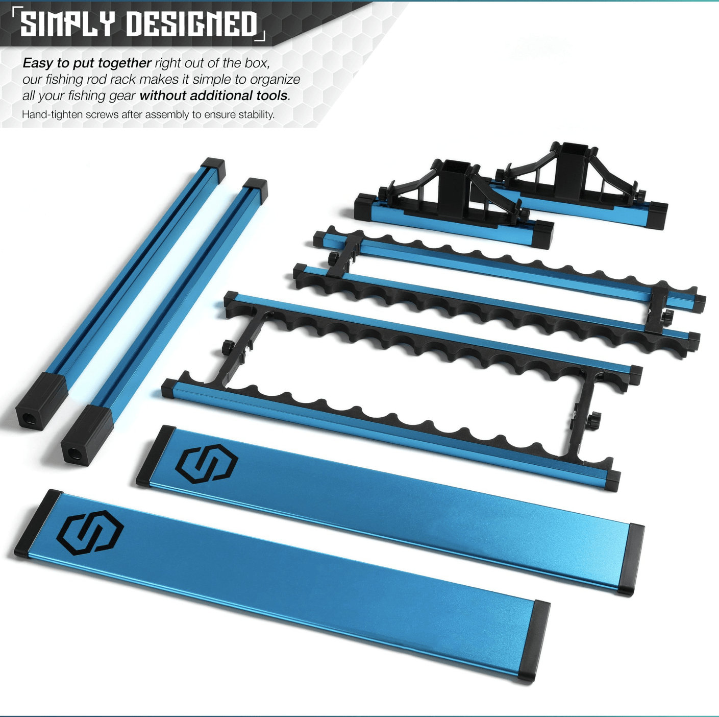 Fishing Pole Aluminum Rack (3 Sizes)